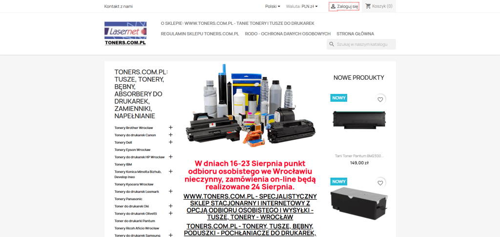 <div class="sponsor-tag" style="font-size:13px; color:#777; font-weight:bold; margin-bottom:6px;">
            Artykuł sponsorowany
        </div>TONERS.COM.PL – tusze, tonery do drukarek, tanie napełnianie, zamienniki